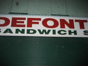 Picture of Defonte's sandwhich shop closed